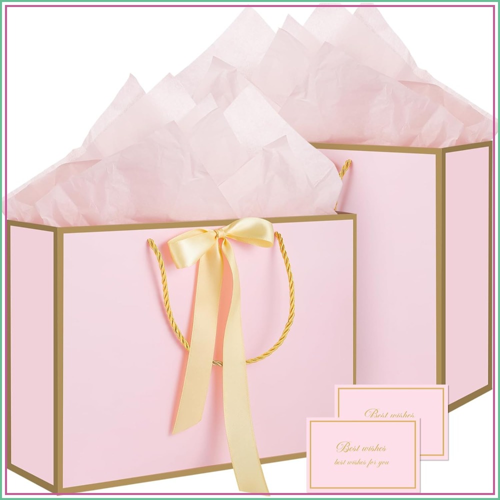 Baby Products Gift Card - Sacchetti Regalo Rosa con Manici, 14