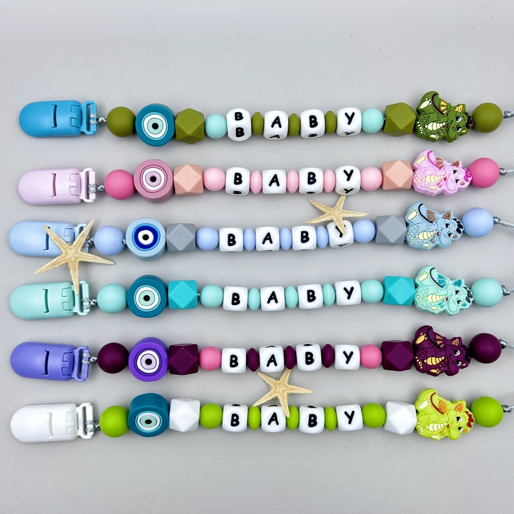 Nome della lettera in silicone - Baby Pacifier Clip recensione e prezzo